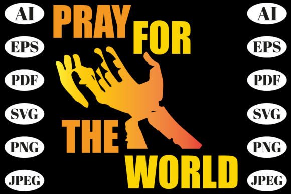 Pray for the World Typography Tee Design