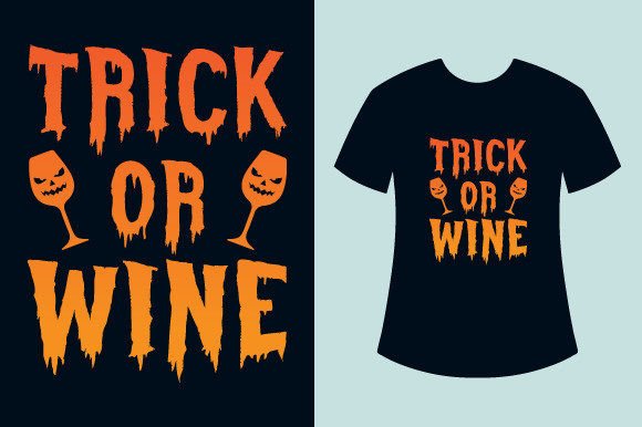 Trick or Wine Halloween T-shirt Designs